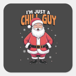 Adesivo Quadrado Sou apenas uma Cara de Natal Engraçado