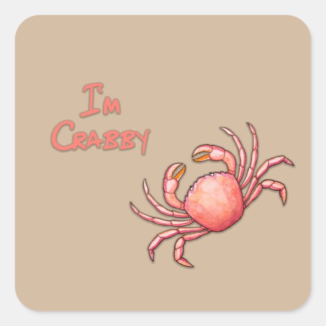 Adesivo Quadrado Sou Crabby (Frente)