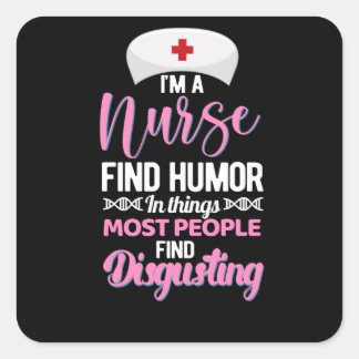Adesivo Quadrado Sou enfermeira que acha humor nas coisas - enferme