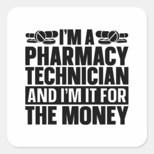 Adesivo Quadrado Sou farmacêutica técnica farmacêutica