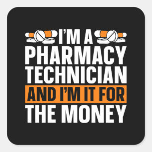 Adesivo Quadrado Sou farmacêutica técnica farmacêutica