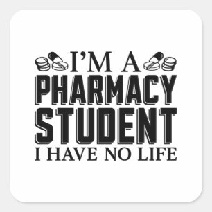 Adesivo Quadrado Sou farmacêutico técnico de farmácia estudante