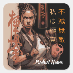 Adesivo Quadrado Sou Kyokushin, Indestrutível, Invencível