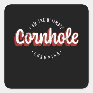 Adesivo Quadrado Sou o campeão da Cornhole.