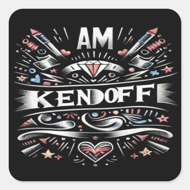 Adesivo Quadrado Sou O Kenoff. (Frente)