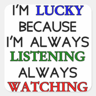 Adesivo Quadrado Sou o Lucky
