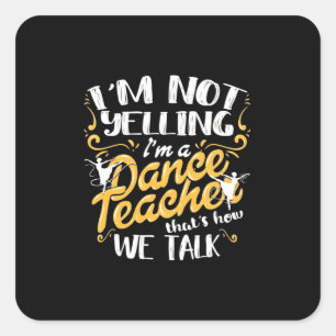Adesivo Quadrado Sou Professora De Dança