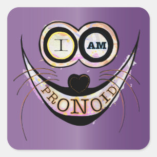 Adesivo Quadrado Sou PRONOID, uma citação engraçada e otimista