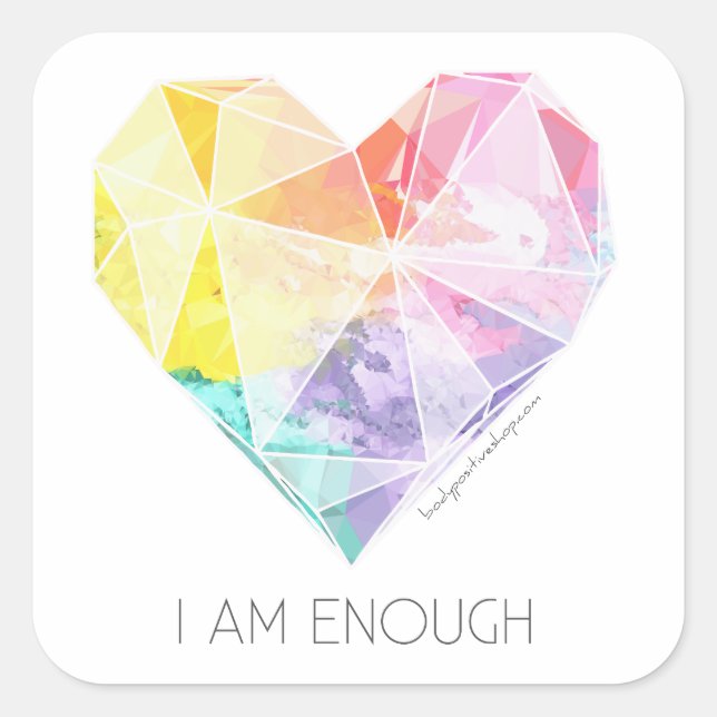 Adesivo Quadrado Sou Suficiente - Vinheta Espelho/Escala (Frente)