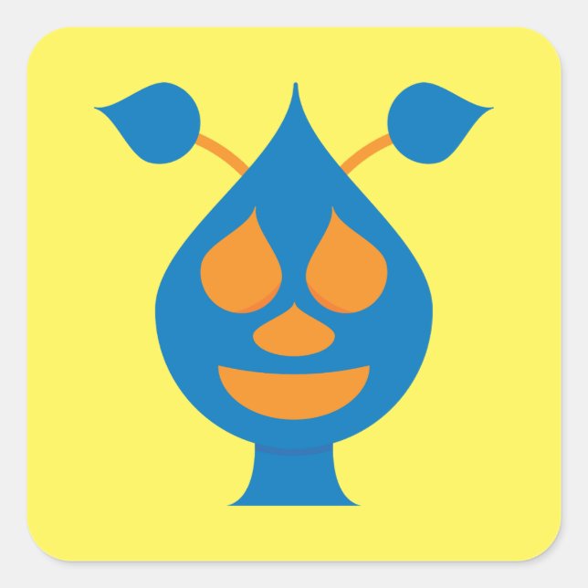 Adesivo Quadrado Sou um Alienígena feliz. (Frente)