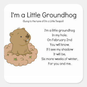 Adesivo Quadrado Sou um Pequeno Groundhog