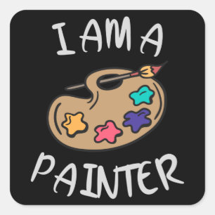 Adesivo Quadrado Sou um Pintor