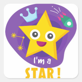 Adesivo Quadrado Sou uma estrela