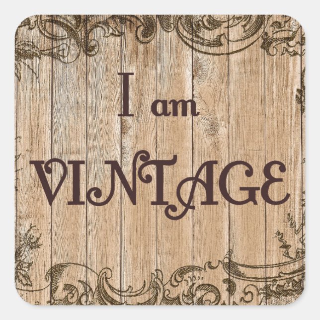 Adesivo Quadrado Sou Vintage (Frente)