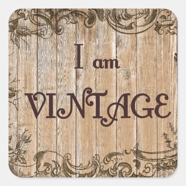 Adesivo Quadrado Sou Vintage (Frente)