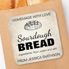 Adesivo Quadrado Sourdough Homemade Items Label SD01_01sqb