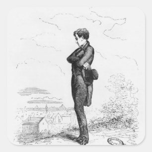 Adesivo Quadrado Sozinho esquerdo, Rastignac andou algumas etapas