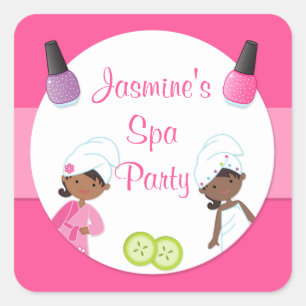Adesivo Quadrado Spa Party Favor Sticker