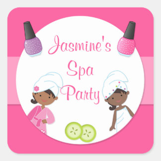 Adesivo Quadrado Spa Party Favor Sticker