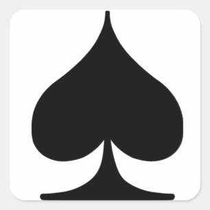 Adesivo Quadrado Spade do Poker Suite