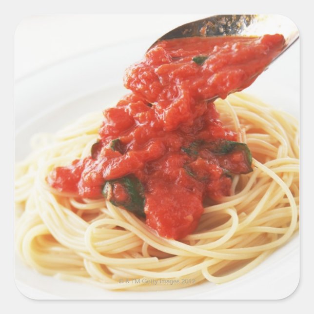 Adesivo Quadrado Spaghetti Pomodoro (Frente)