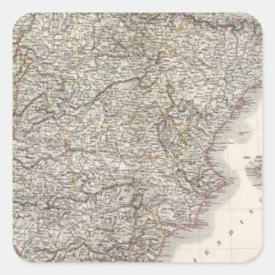 Adesivo Quadrado Spanien, Portugal