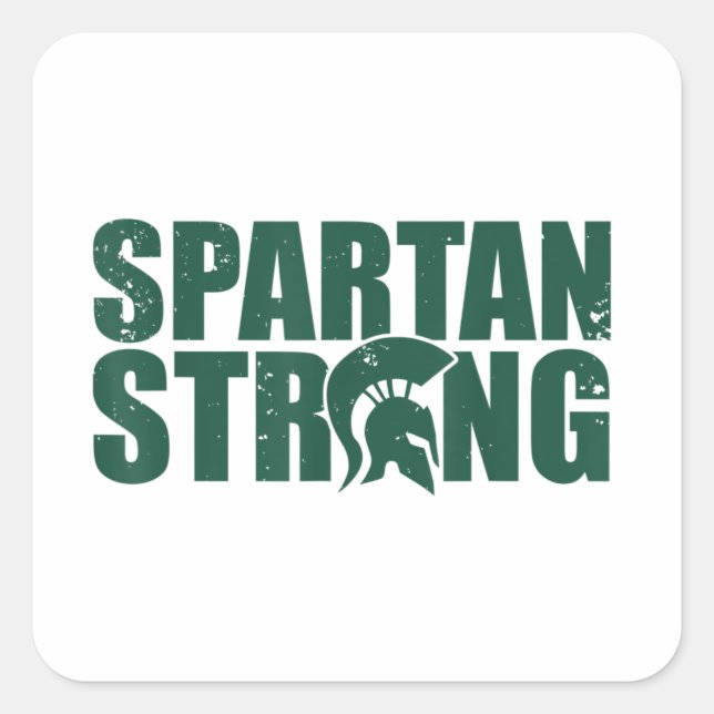 Adesivo Quadrado Spartan Strong, treino de exercícios (Frente)
