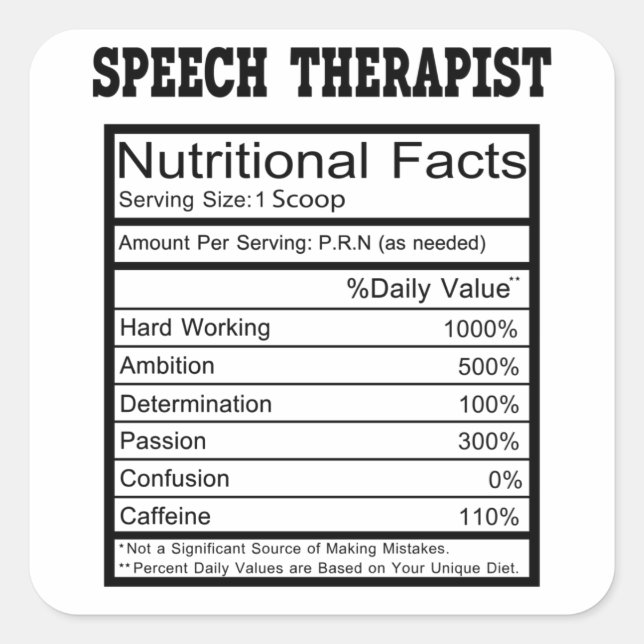 Adesivo Quadrado Speech Therapist (Frente)
