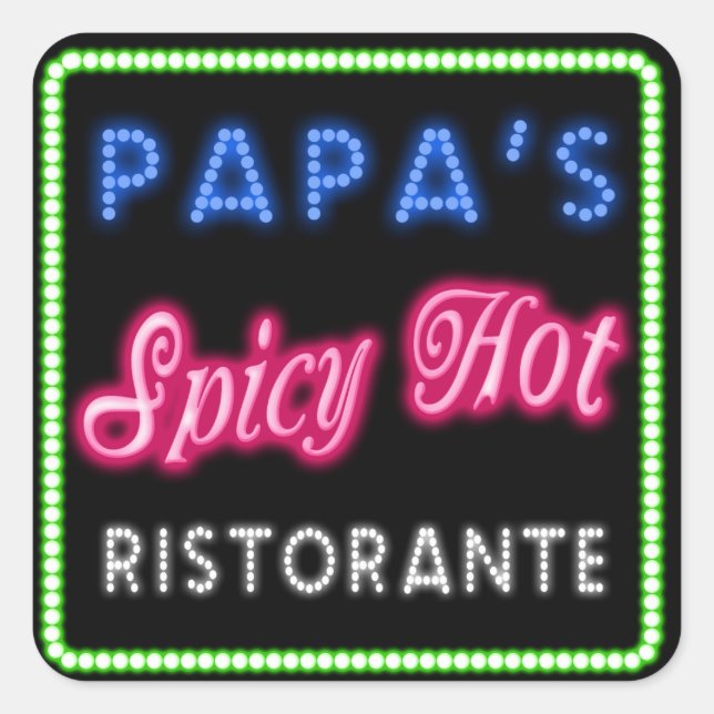 Adesivo Quadrado Spicy Hot Ristorante do Papa235 (Frente)