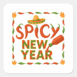 Adesivo Quadrado Spicy New Year