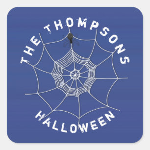 Adesivo Quadrado Spider Spooky no Spider Web Square Sticker