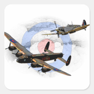 Adesivo Quadrado Spitfire e Lancaster