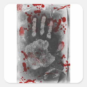 Adesivo Quadrado Splatter Handprint do sangue