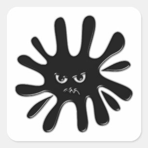 Adesivo Quadrado Splatter preto irritado
