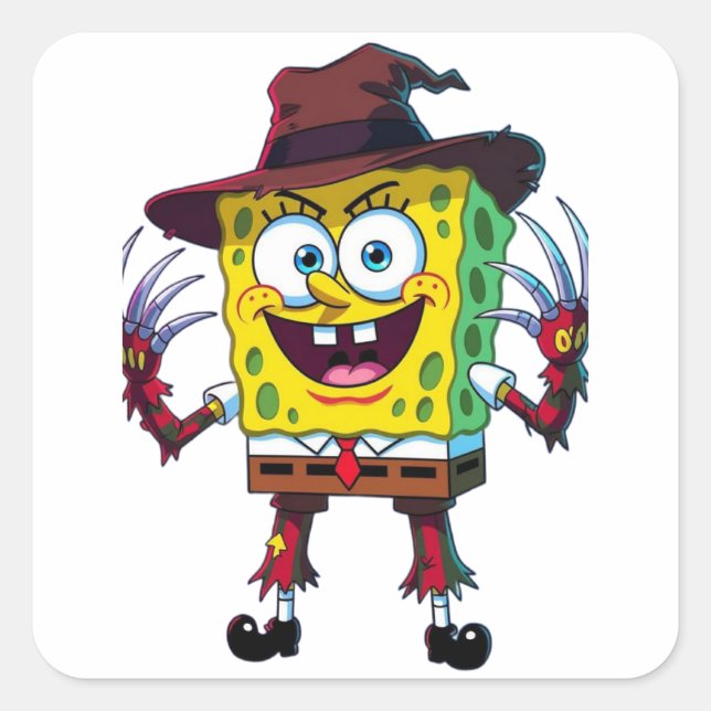 Adesivo Quadrado SpongeBob Kruger (Frente)