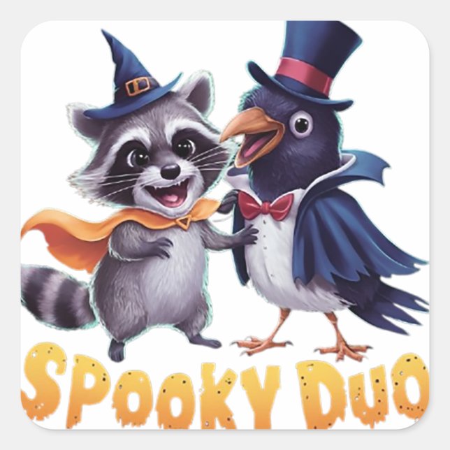 Adesivo Quadrado Spooky Duo (Frente)