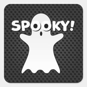 Adesivo Quadrado Spooky! Feliz Dia das Bruxas.
