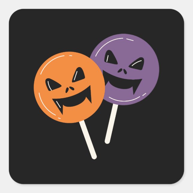 Adesivo Quadrado Spooky Halloween Candy (Frente)
