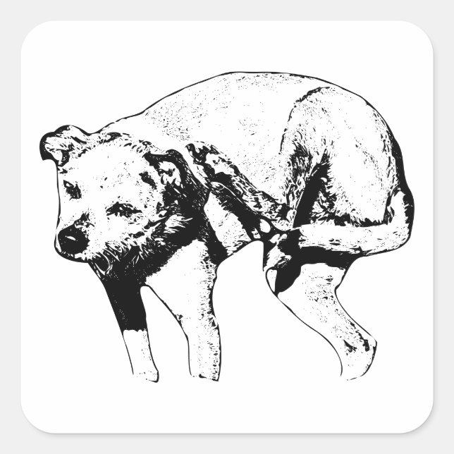 Adesivo Quadrado Spooky Little Scratcher (Frente)