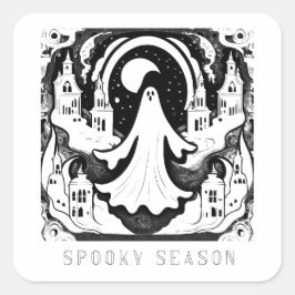 Adesivo Quadrado Spooky Season Ghost Town