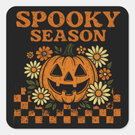 Adesivo Quadrado Spooky Season Halloween Pumpkin