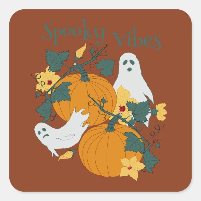 Adesivo Quadrado Spooky Vibes (Frente)