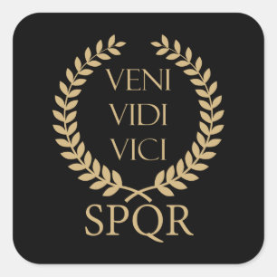 Adesivo Quadrado SPQR: Veni, Vidi, Vici