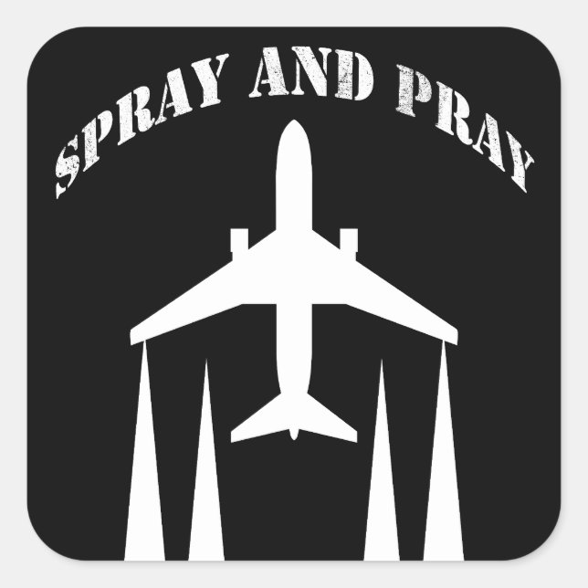 Adesivo Quadrado spray-and-pray chemtrails (Frente)