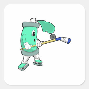 Adesivo Quadrado spray de gelo no hóquei de gelo com bastão de hóqu