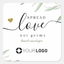 Spread Love Hand Sanitizer Greenery logo comercial