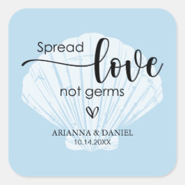 Adesivo Quadrado Spread Love Not Germs Wednitizer Mão Sanitizer