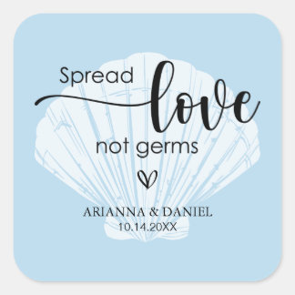 Adesivo Quadrado Spread Love Not Germs Wednitizer Mão Sanitizer