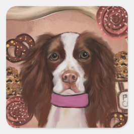 Adesivo Quadrado Springer Spaniel Inglês