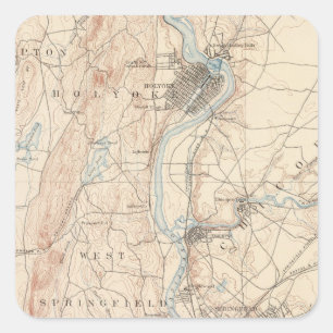 Adesivo Quadrado Springfield, Massachusetts